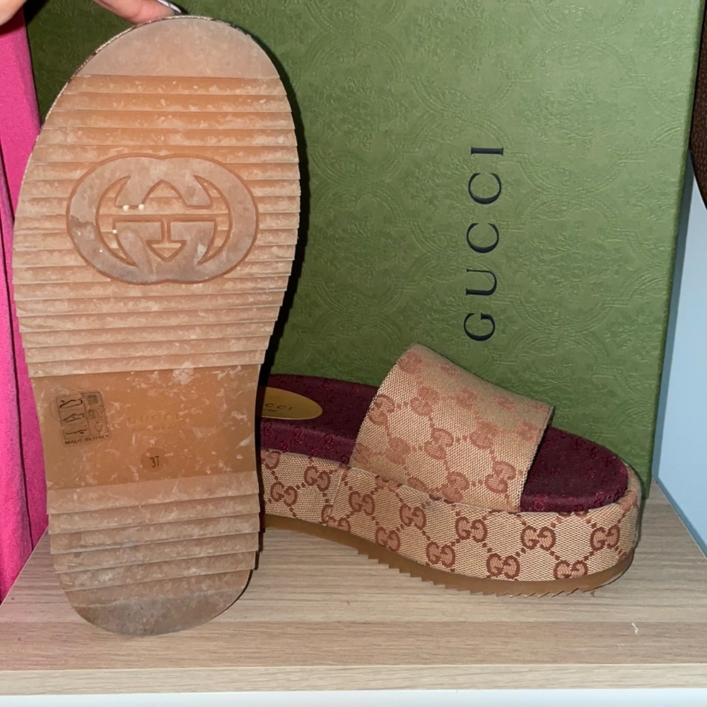 Platform authentic gucci mules